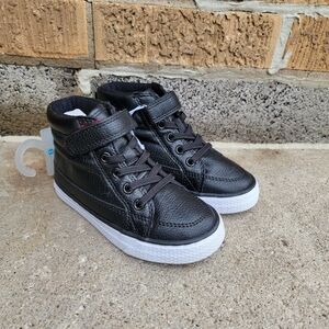 NWT The Children's Place Toddler Boy 9 Black Hi Top Sneakers
